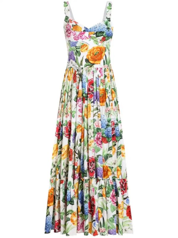 browns Dolce & Gabbana Floral-Print Corset Maxi Dress | Browns Cocktail & Party Dresses