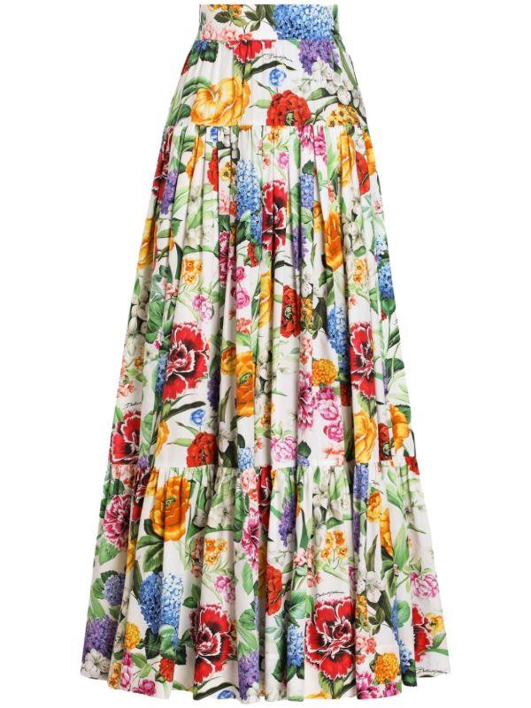 browns Dolce & Gabbana Floral-Print Maxi Skirt | Browns A-Line Skirts
