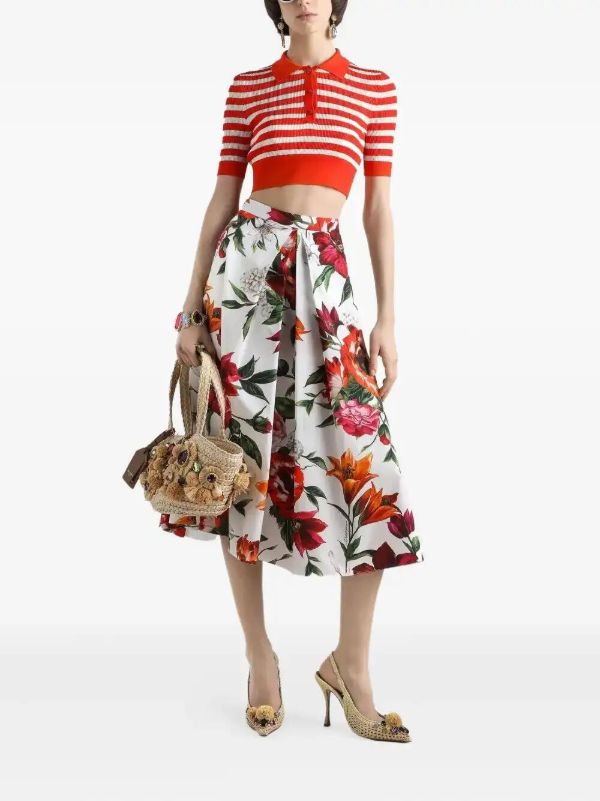 Browns Dolce & Gabbana Floral-print Midi Skirt | Browns A-Line Skirts