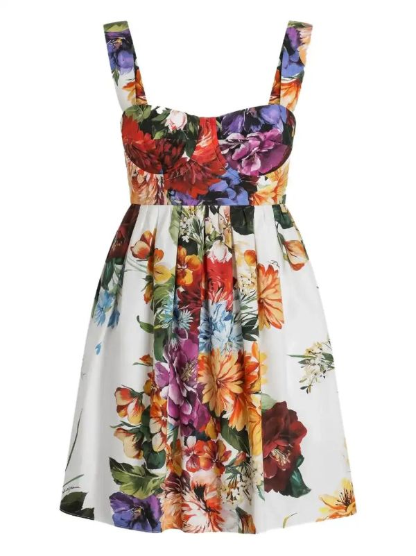 browns Dolce & Gabbana floral-print mini dress | Browns Day Dresses