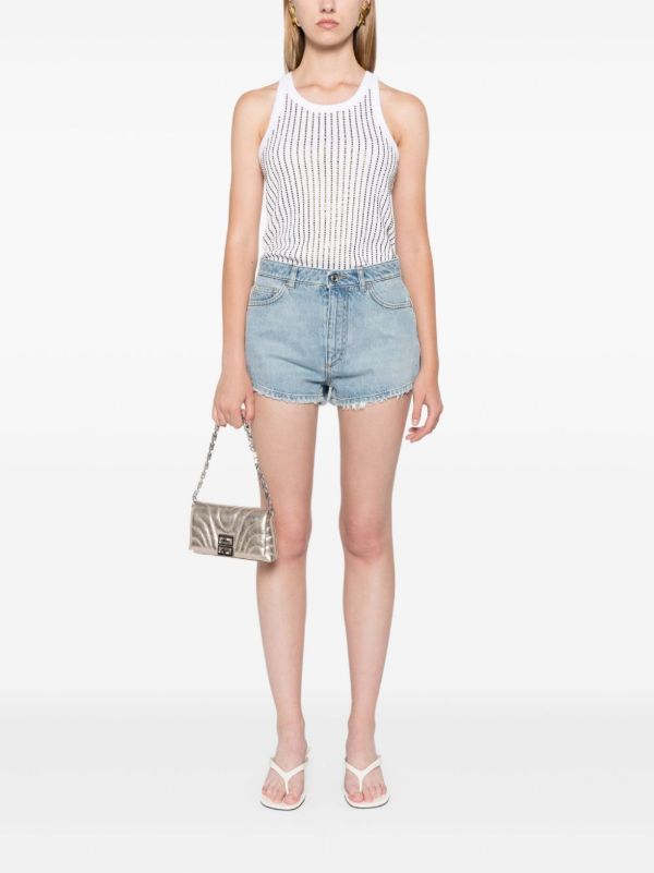 Browns Dolce & Gabbana Frayed Cotton Denim Shorts | Browns Denim Shorts
