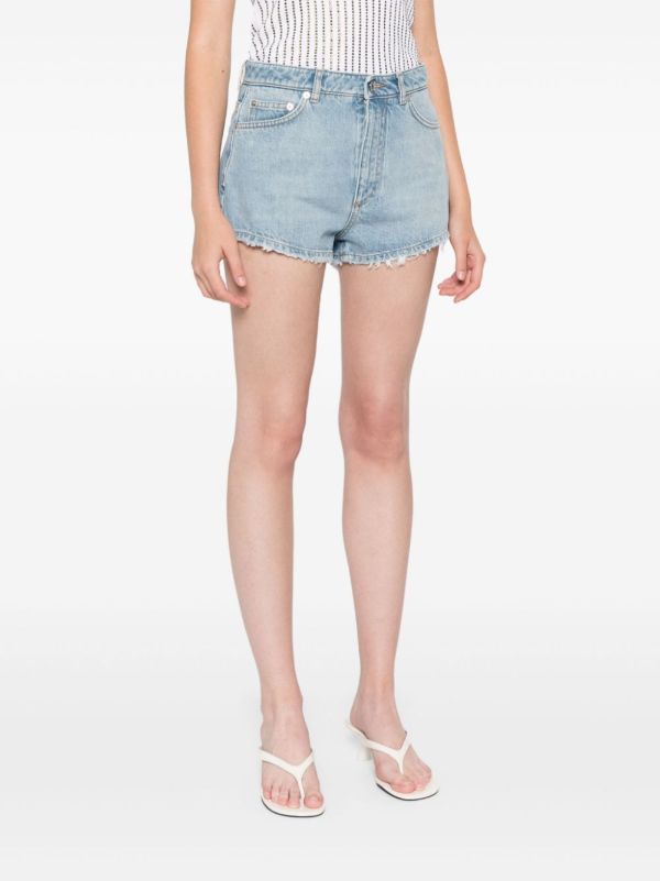 Browns Dolce & Gabbana Frayed Cotton Denim Shorts | Browns Denim Shorts