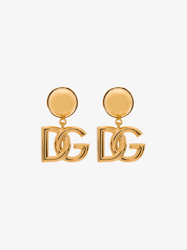 browns Dolce & Gabbana gold tone DG drop earrings | Browns Earrings