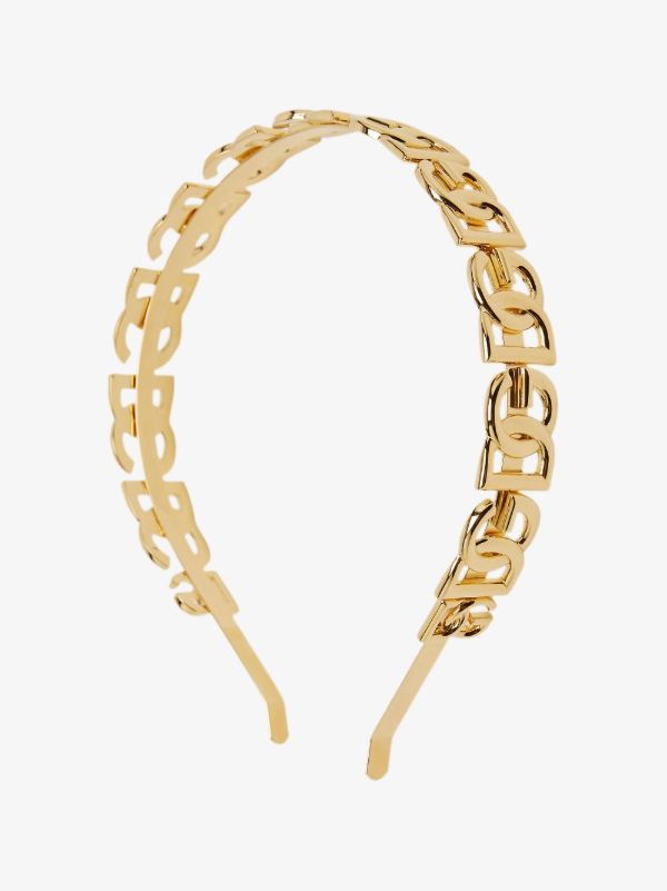 browns Dolce & Gabbana gold tone DG logo headband | Browns Hair Accessories