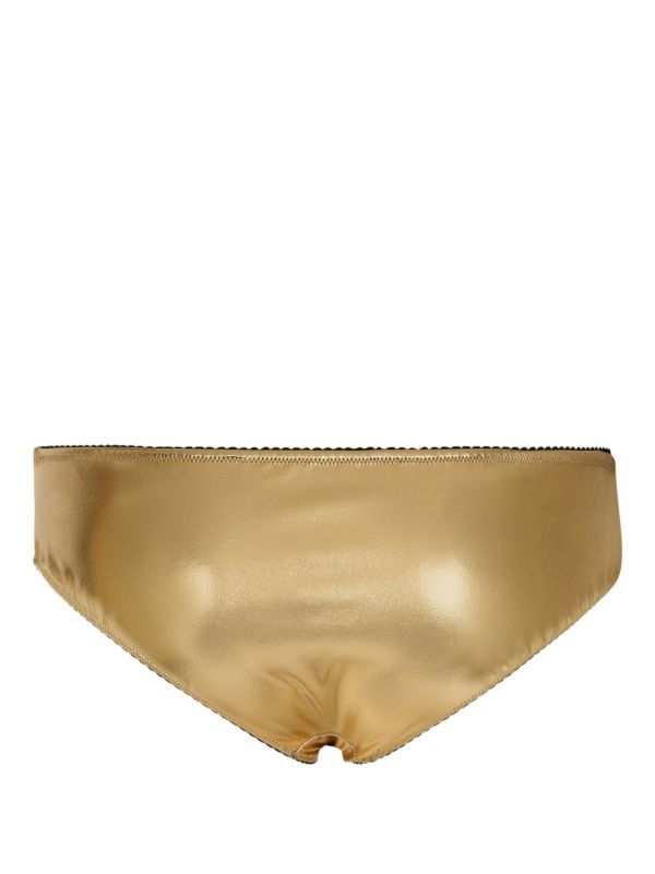 Browns Dolce & Gabbana Gold-Tone Low-Rise Metallic Briefs | Browns Panties