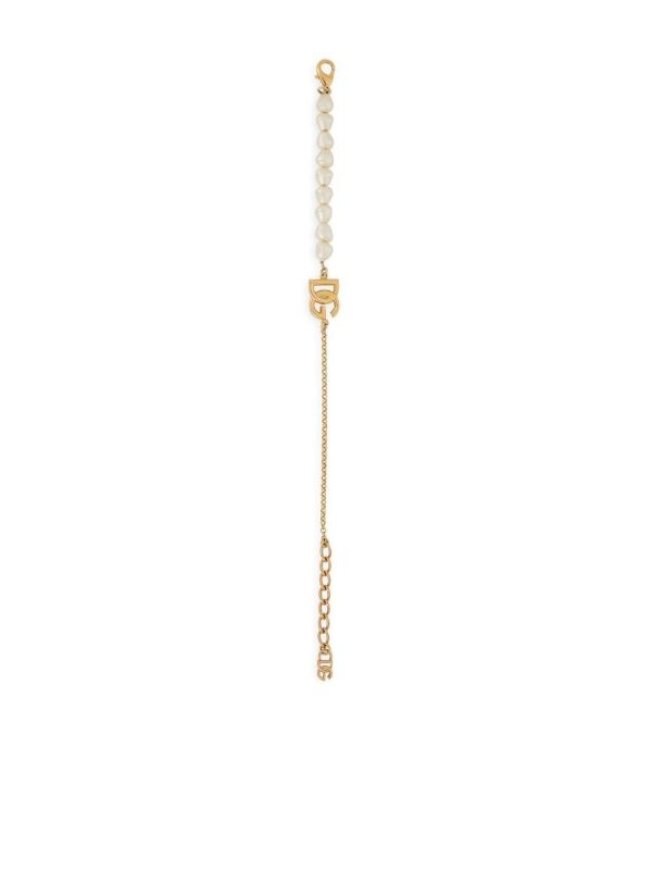 Browns Dolce & Gabbana Gold-Tone Pearl-Embellished DG Bracelet | Browns Bracelets