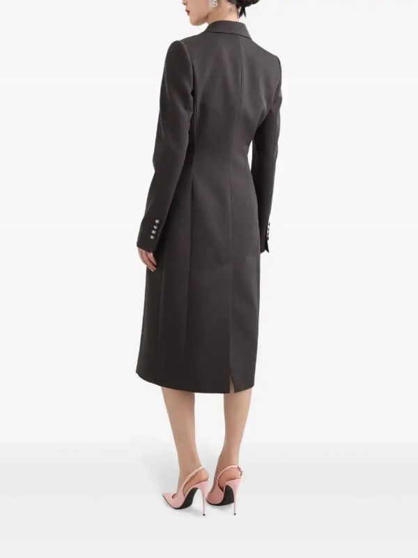 Browns Dolce & Gabbana Grey Double-Breasted Wool Coat | Browns Double Breasted & Peacoats