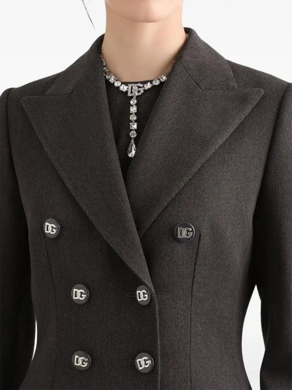 Browns Dolce & Gabbana Grey Double-Breasted Wool Coat | Browns Double Breasted & Peacoats