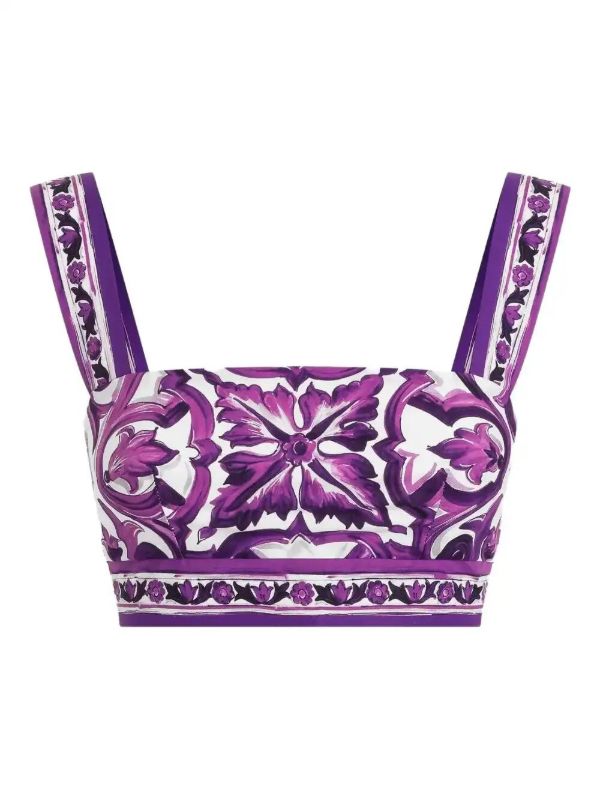browns Dolce & Gabbana Majolica-print bralette top | Browns Tops