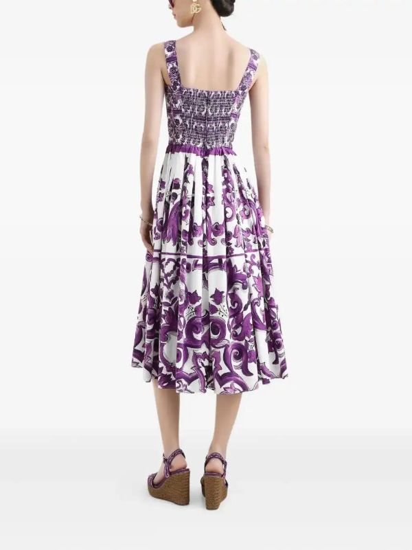 Browns Dolce & Gabbana Majolica-print Midi Dress | Browns Day Dresses
