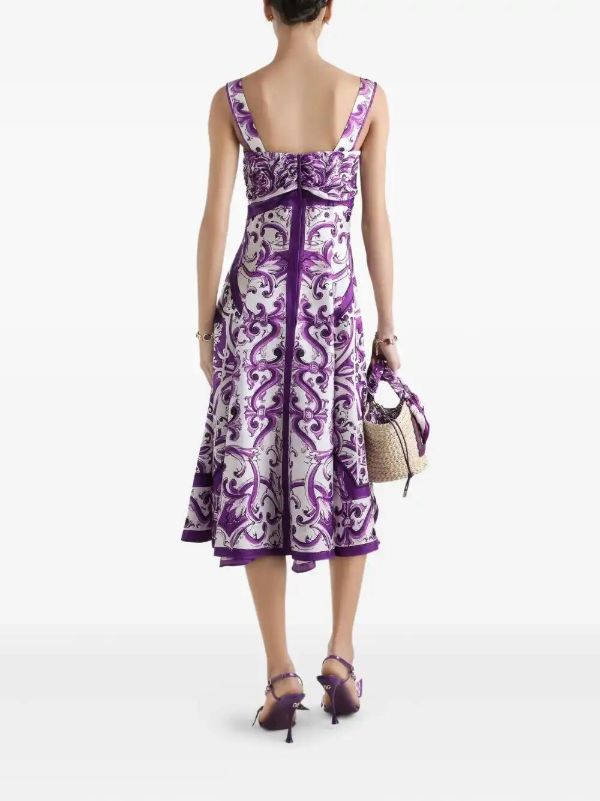 Browns Dolce & Gabbana Majolica-print Midi Dress | Browns Day Dresses