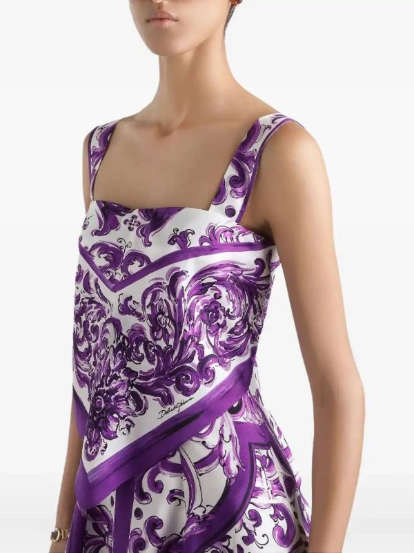 Browns Dolce & Gabbana Majolica-print Midi Dress | Browns Day Dresses