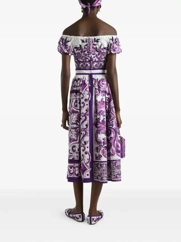 Browns Dolce & Gabbana Majolica-print Midi Skirt | Browns A-Line Skirts