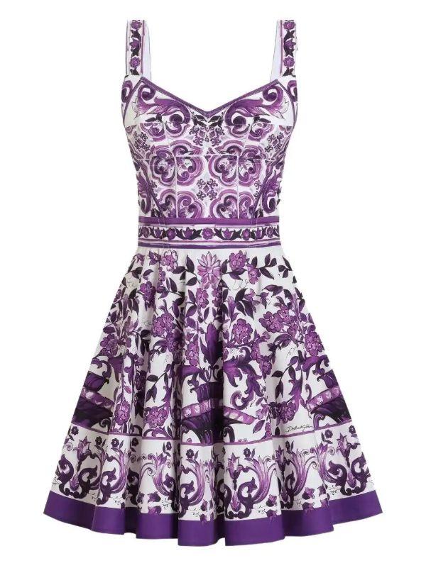 browns Dolce & Gabbana Majolica-print mini dress | Browns Day Dresses