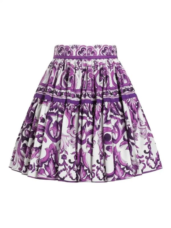 browns Dolce & Gabbana Majolica-print mini skirt | Browns Pleated Skirts
