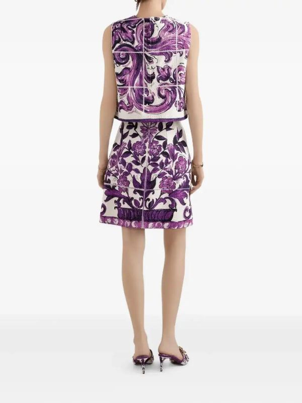 Browns Dolce & Gabbana Majolica-print Skirt | Browns A-Line Skirts