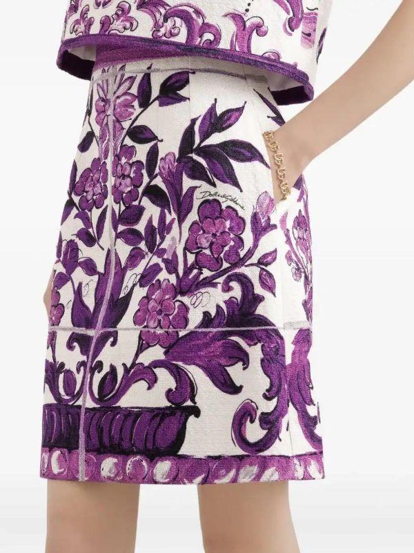Browns Dolce & Gabbana Majolica-print Skirt | Browns A-Line Skirts