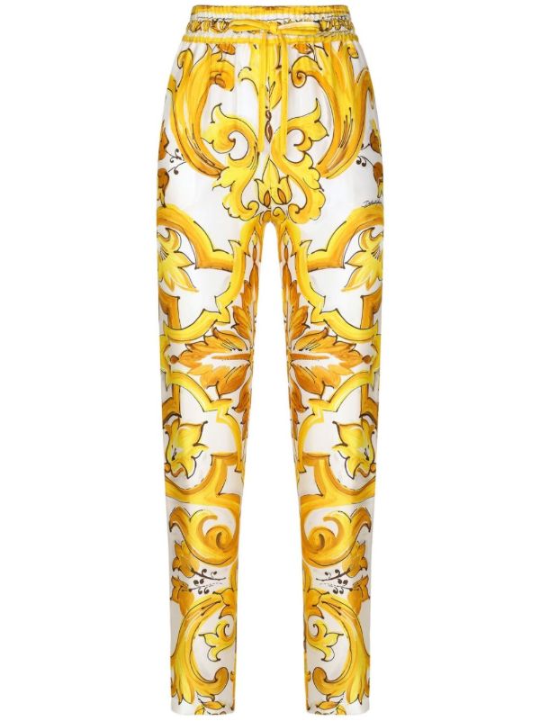 browns Dolce & Gabbana Majolica-Print Slim Trousers | Browns Sweatpants