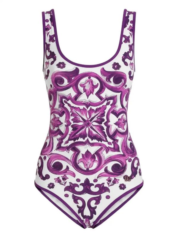 browns Dolce & Gabbana Majolica-print swimsuit | Browns One-Pieces