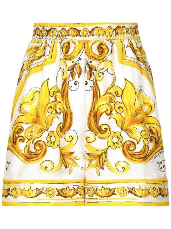 browns Dolce & Gabbana Majolica-Print Wide-Leg Shorts | Browns Short & Mini Shorts