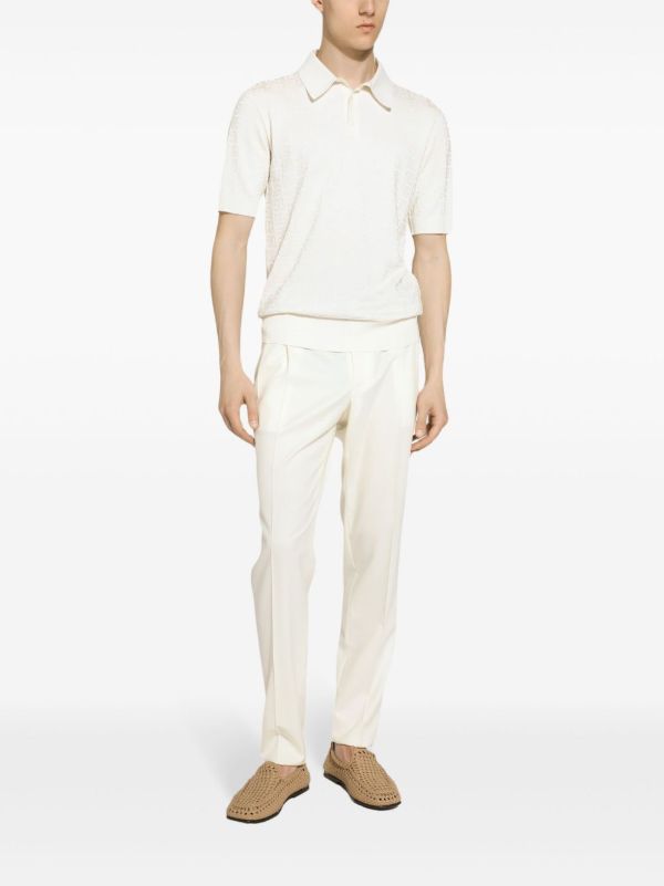 Browns Dolce & Gabbana Monogram-Jacquard Silk Polo Shirt | Browns Polo Shirts