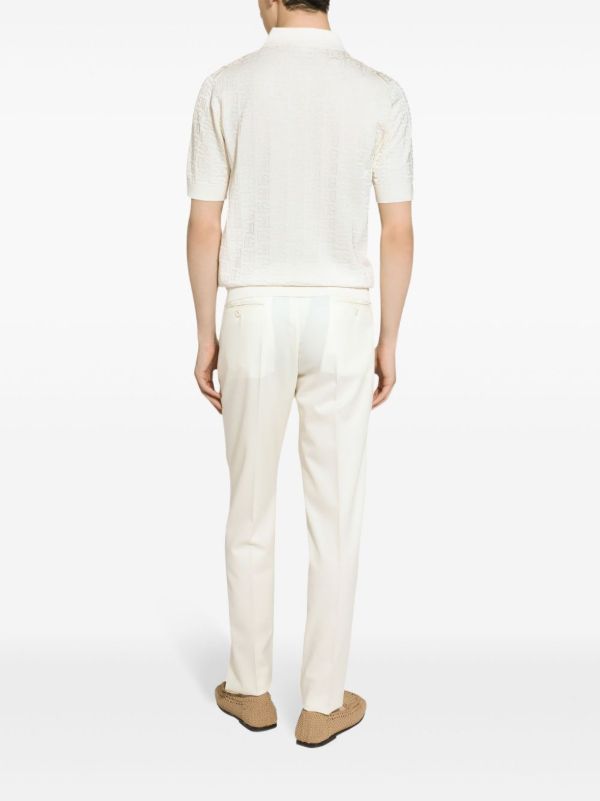 Browns Dolce & Gabbana Monogram-Jacquard Silk Polo Shirt | Browns Polo Shirts