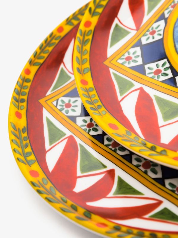 Browns Dolce & Gabbana Multicolour Dinner Plate Set | Browns Decorative Trays & Plates