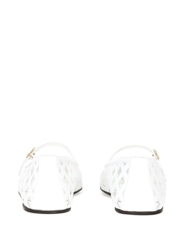 Browns Dolce & Gabbana Openwork Leather Ballet Flats | Browns Ballerina Shoes