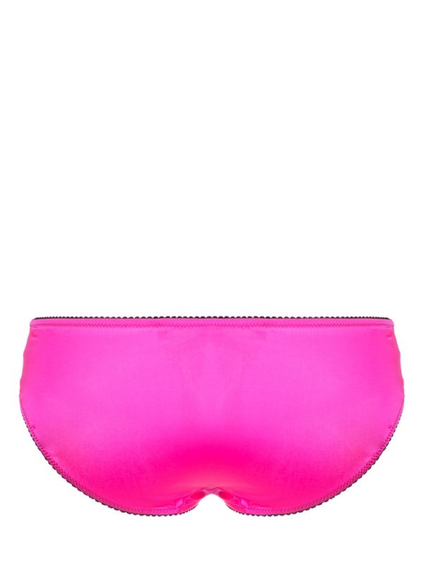 Browns Dolce & Gabbana Pink Contrast Trim Silk Briefs | Browns Panties