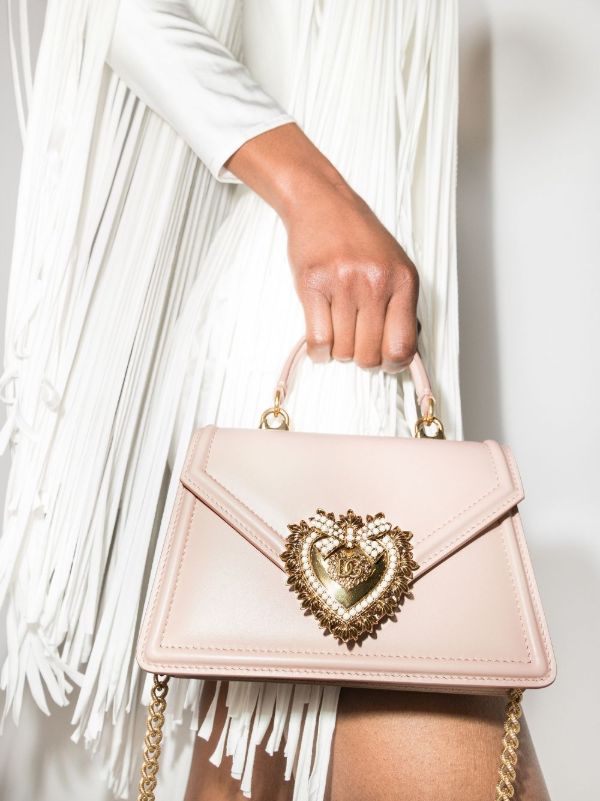 Browns Dolce & Gabbana Pink Devotion Leather Top Handle Bag | Browns Messenger & Crossbody Bags