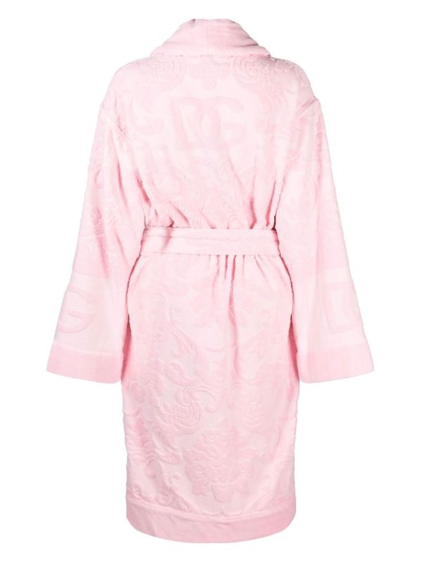 Browns Dolce & Gabbana Pink DG Terry Cotton Robe | Browns Dressing Gowns & Robes