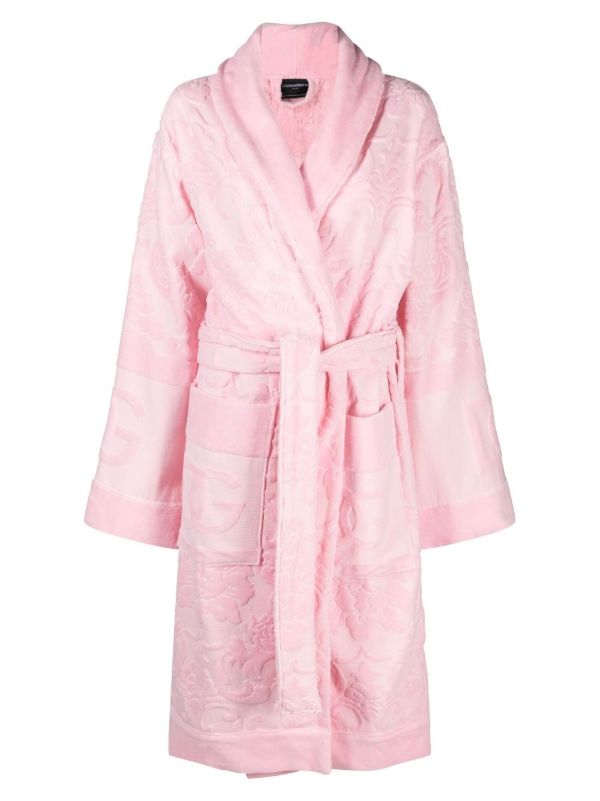 browns Dolce & Gabbana pink DG Terry cotton robe | Browns Dressing Gowns & Robes