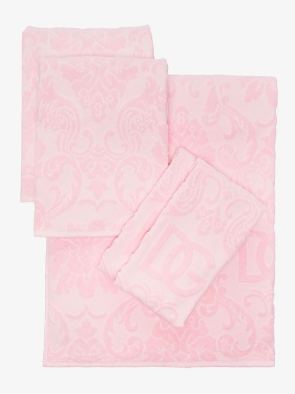 browns Dolce & Gabbana Pink Logo Jacquard Towel Set | Browns Towels