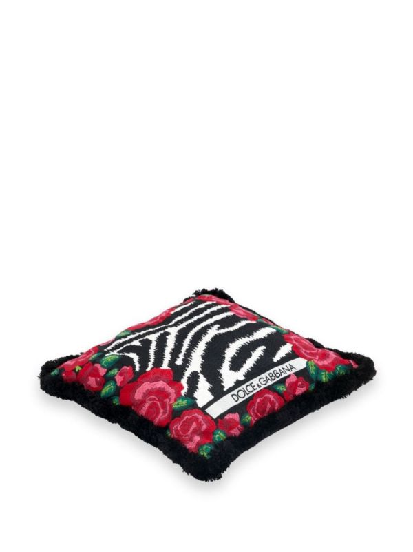 Browns Dolce & Gabbana Pink Zebra Print Embroidered Small Cushion | Browns Cushions