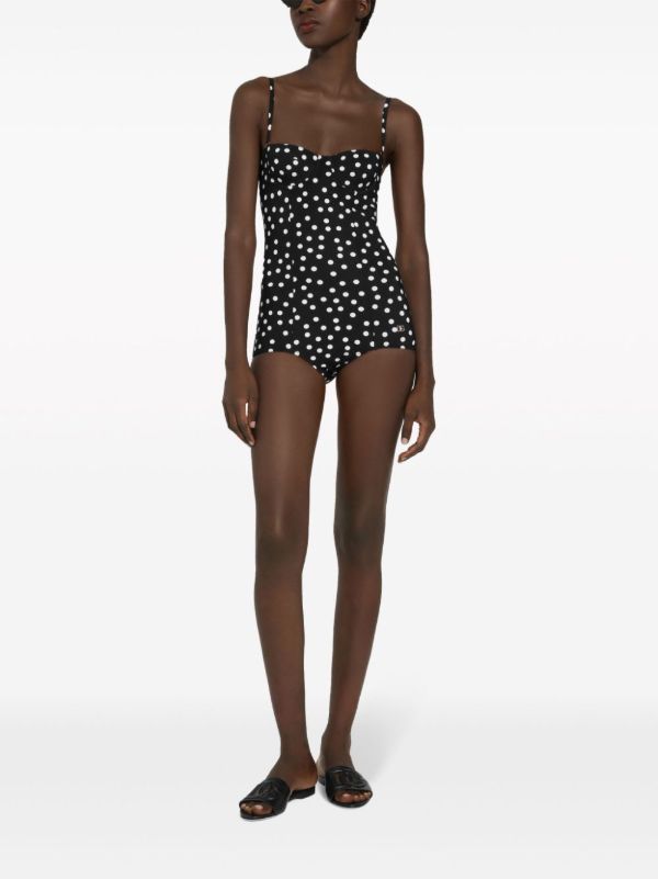 Browns Dolce & Gabbana Polka Dot Balconette Swimsuit | Browns One-Pieces