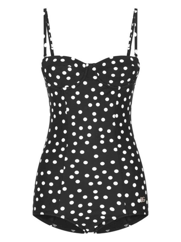 browns Dolce & Gabbana polka dot balconette swimsuit | Browns One-Pieces