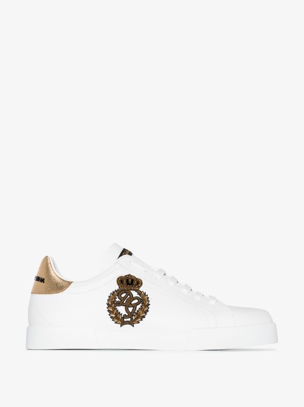 browns Dolce & Gabbana Portofino crown-patch leather sneakers | Browns Low-Tops