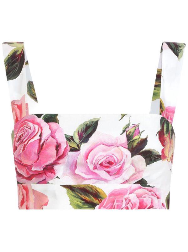 browns Dolce & Gabbana Printed Crop Top | Browns Vests & Tank Tops