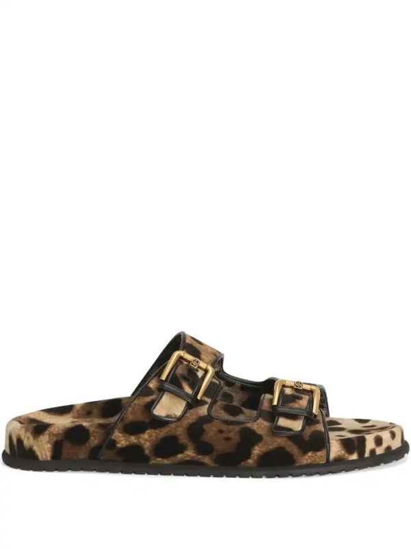 browns Dolce & Gabbana Printed Velvet Slides | Browns Flip Flops & Slides
