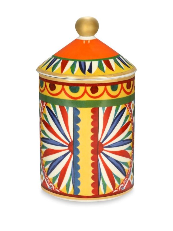 Browns Dolce & Gabbana Red Caretto Print Porcelain Candle | Browns Candles