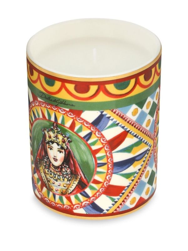 Browns Dolce & Gabbana Red Caretto Print Porcelain Candle | Browns Candles