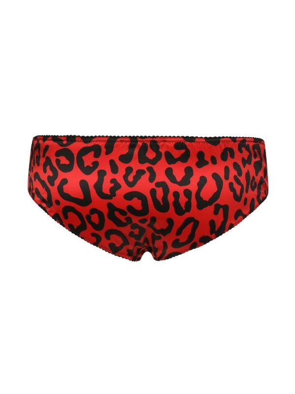 Browns Dolce & Gabbana Red Leopard Print Silk Briefs | Browns Panties