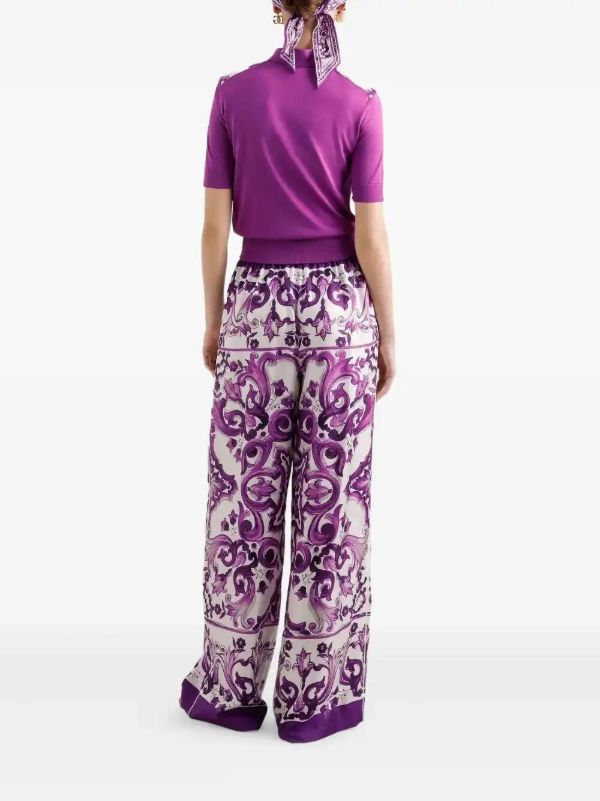 Browns Dolce & Gabbana Silk Trousers | Browns Straight-Leg Pants