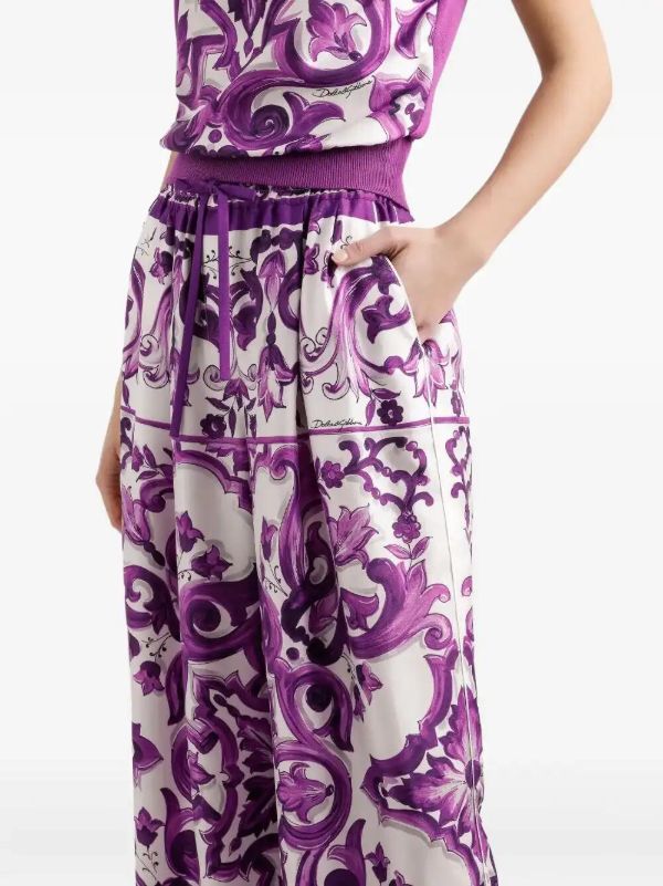 Browns Dolce & Gabbana Silk Trousers | Browns Straight-Leg Pants