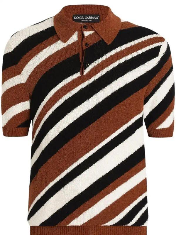 browns Dolce & Gabbana Striped Polo Shirt | Browns Polo Shirts