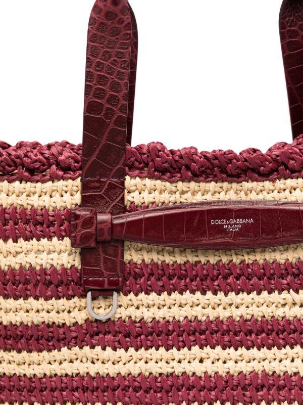 Browns Dolce & Gabbana Striped Raffia Tote Bag | Browns Tote Bags