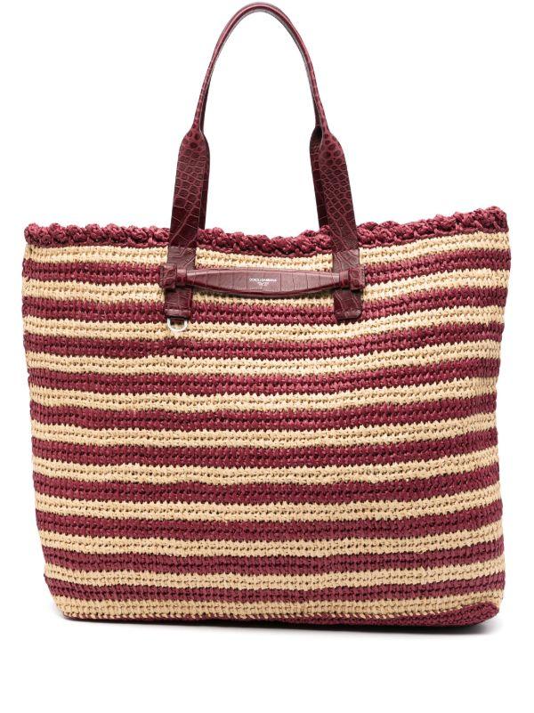 browns Dolce & Gabbana striped raffia tote bag | Browns Tote Bags