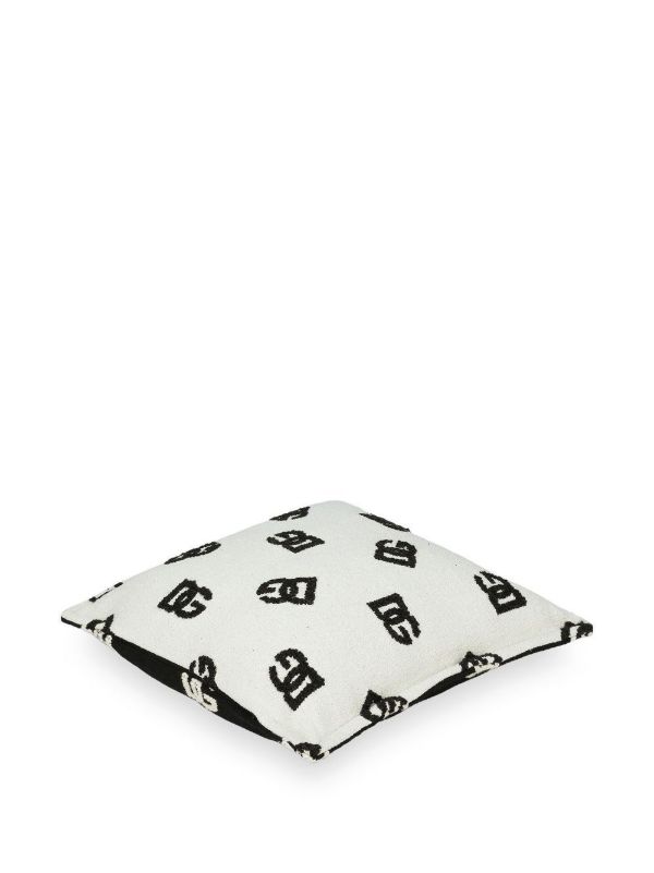 Browns Dolce & Gabbana White And Black Double Face DG Logo Cushion | Browns Cushions