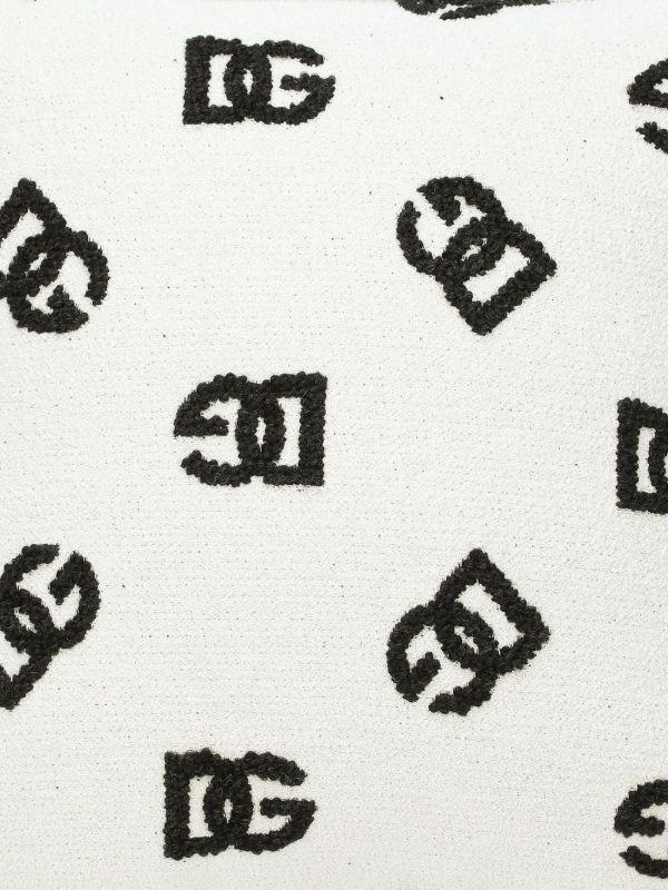 Browns Dolce & Gabbana White And Black Double Face DG Logo Cushion | Browns Cushions