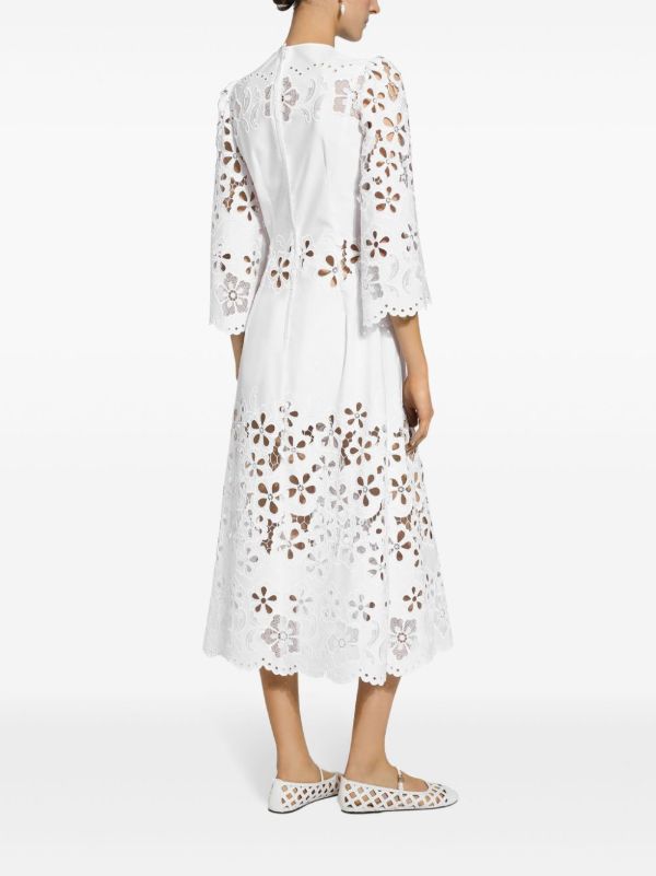 Browns Dolce & Gabbana White Broderie Anglaise Dress | Browns Day Dresses